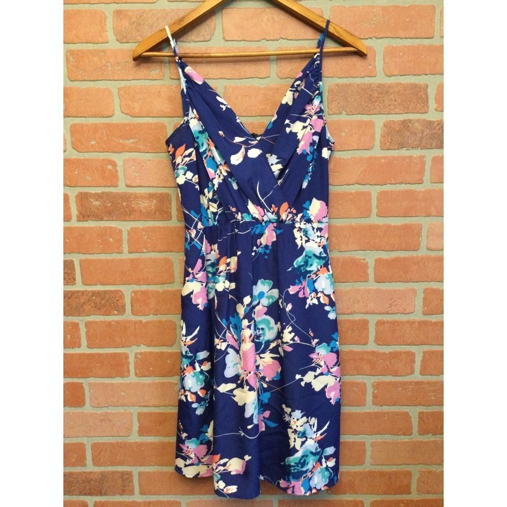 Yumi Kim Women's Mini Dress Faux Wrap Sleeveless Spaghetti Strap Floral Size XS